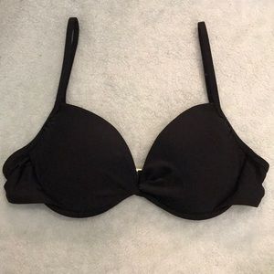 Black push-up bikini top with adjustable straps.